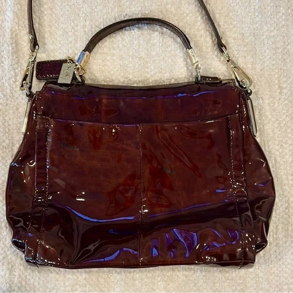 Coach Dark Brown Patent Leather Crossbody Bag - Picture 2 of 5
